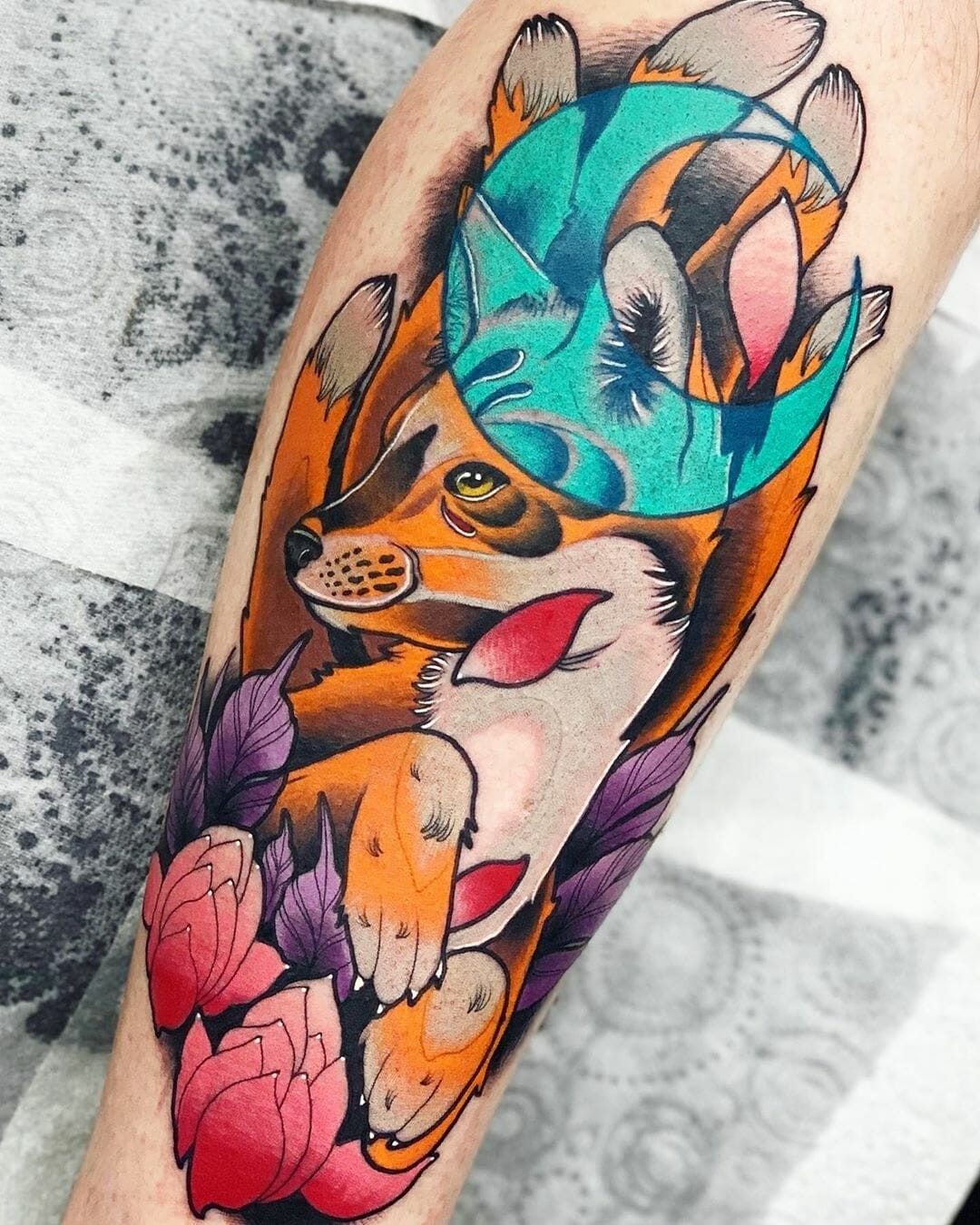 Bright Ink Kitsune Tattoos