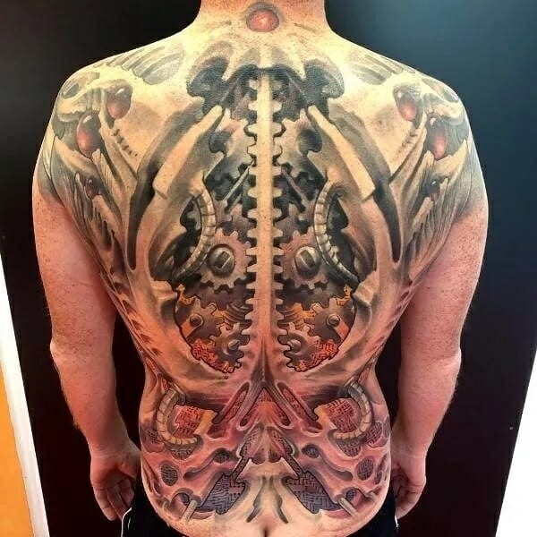 Biomech Back Tattoo