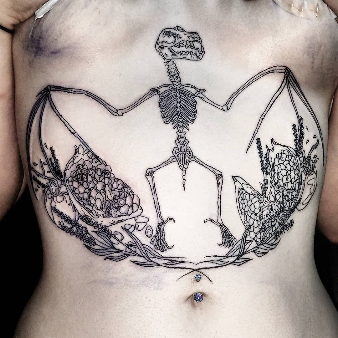 Bat Skeleton On Chest