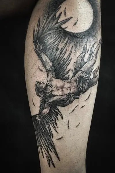 A Complex Graphic Icarus Tattoo