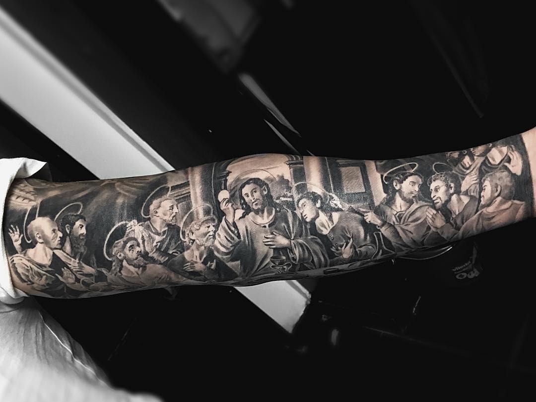 Jesus Christ And Last Supper Tattoo