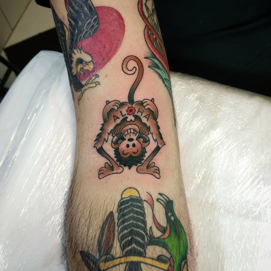 The Aloha Monkey Tattoo