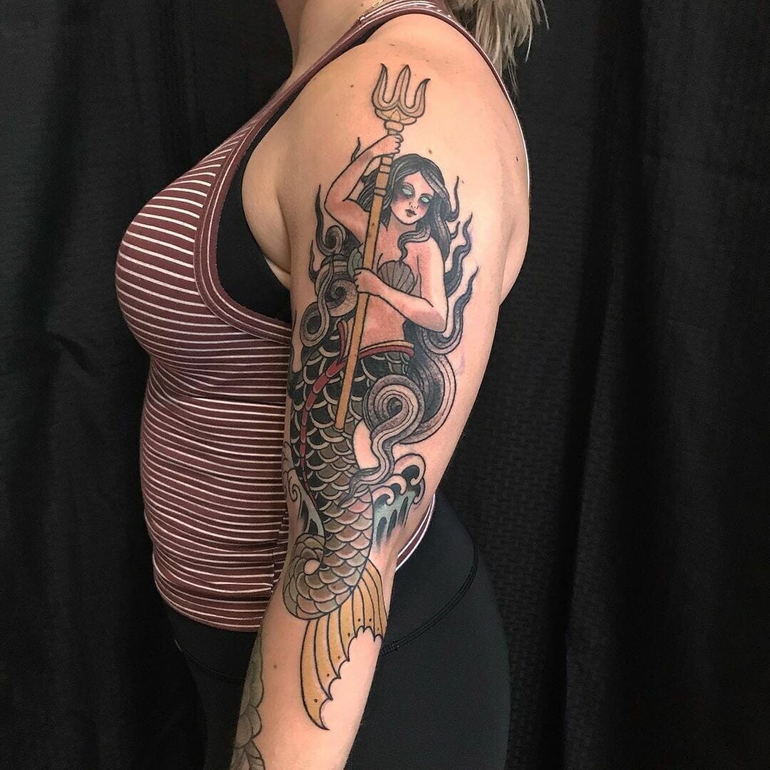 Neo-Traditional Mermaid Tattoo