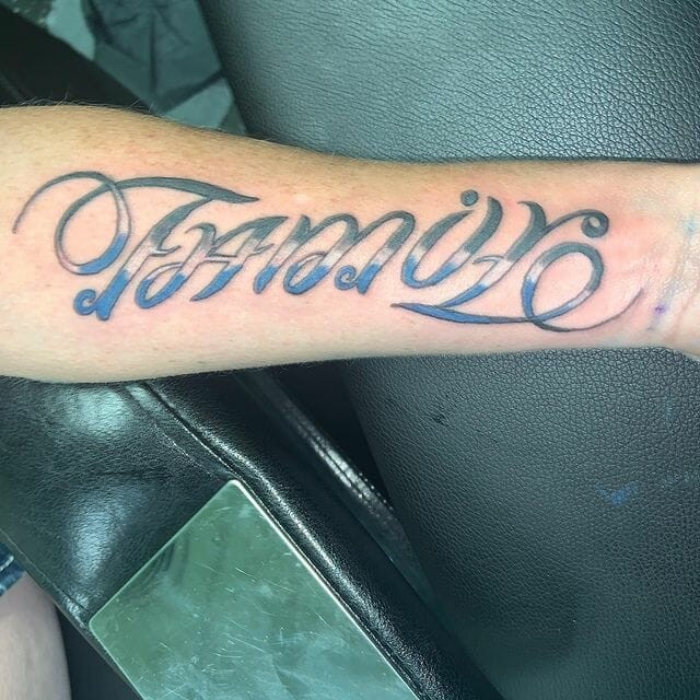 ‘Family Forever’ Ambigram Tattoos For Those Who Love Their Family