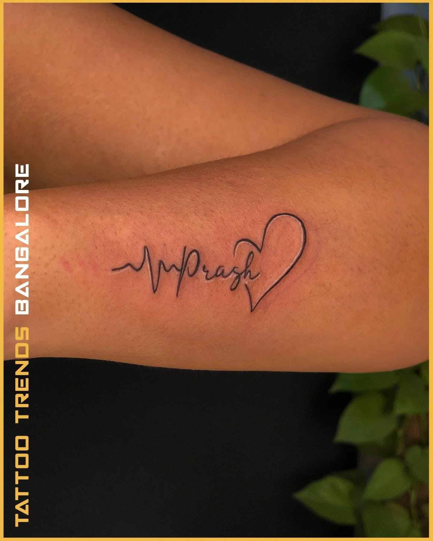 Small Heartbeat Tattoo With Name