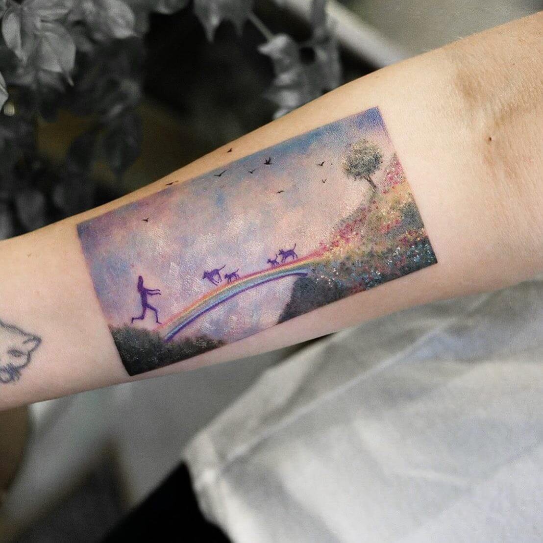 The Rainbow Bridge And The Garden In Heaven Tattoo