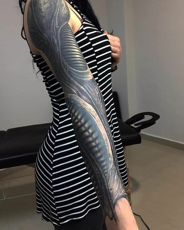 The Predator Armor Arm Tattoo