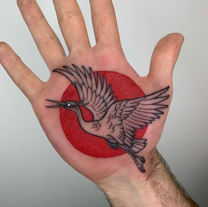 Japanese Crane Tattoo