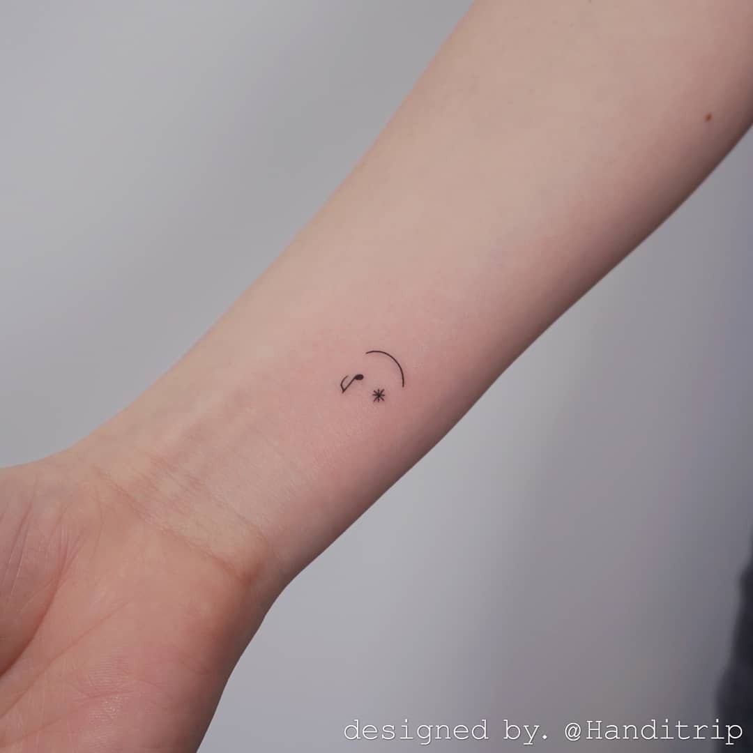 Smile Wrist Tiny Music Note Tattoo