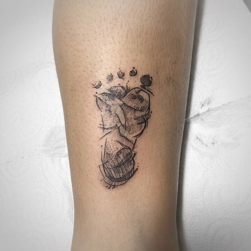 Foot Design Small Tattoo