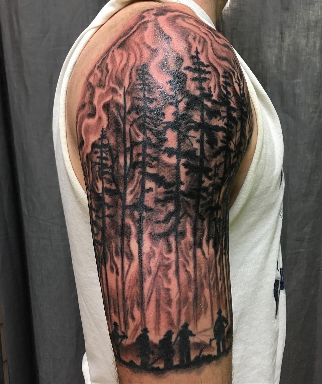 Forest Fire Tattoo Design