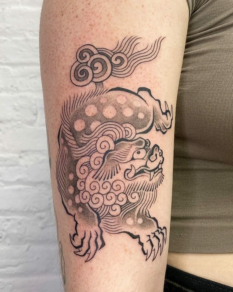 Kawaii Komainu Tattoo On Forearm