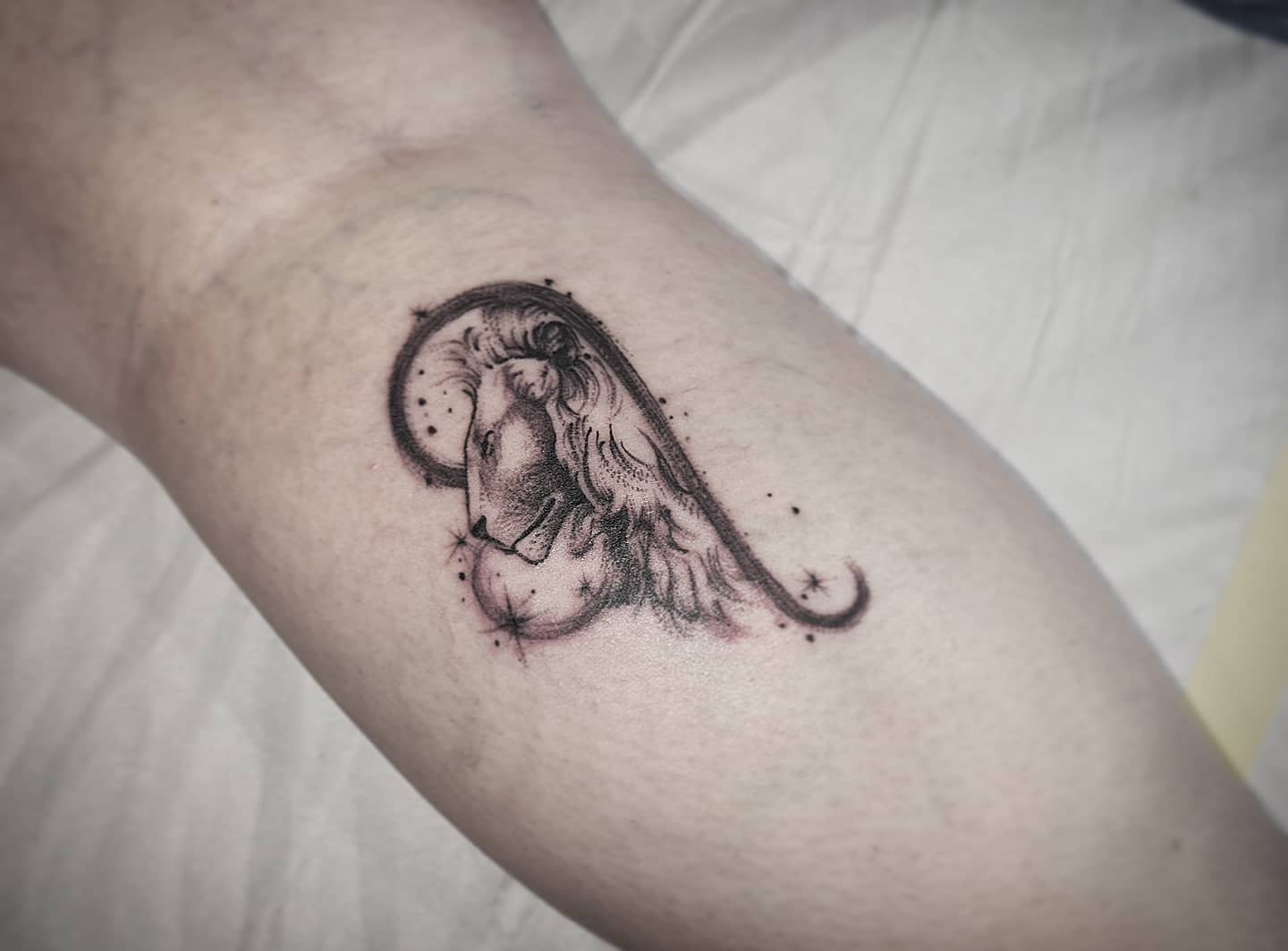 Zodiac Leo Symbol With Lion Tattoo