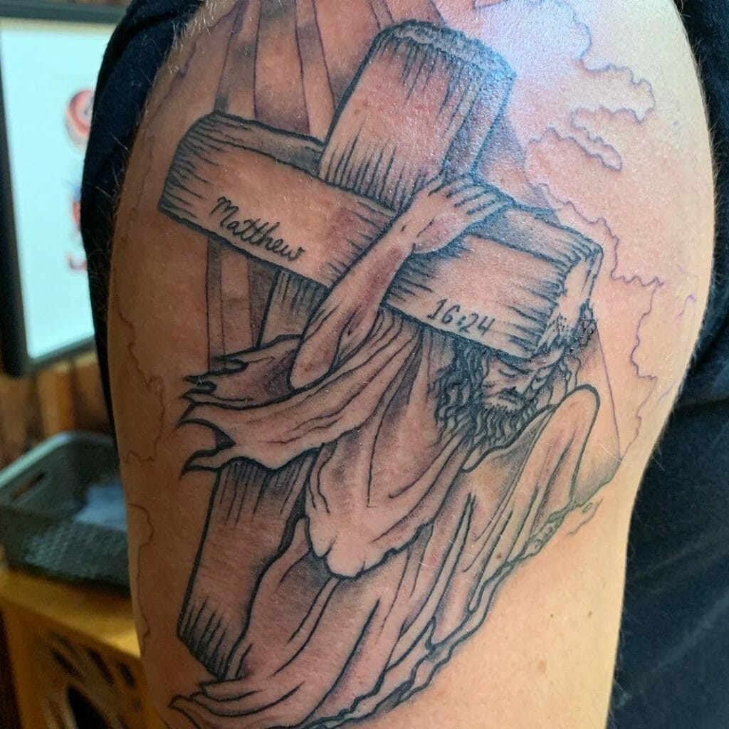 Tattoo Jesus Cross On The Arm