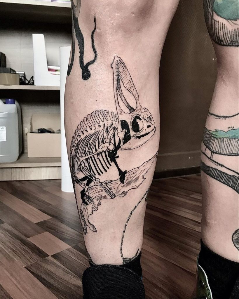 Chameleon Skeleton Tattoo