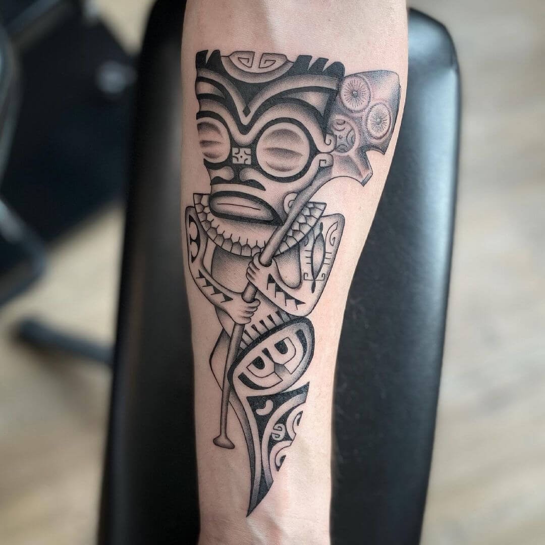 Tiki Tribal Man Tattoo