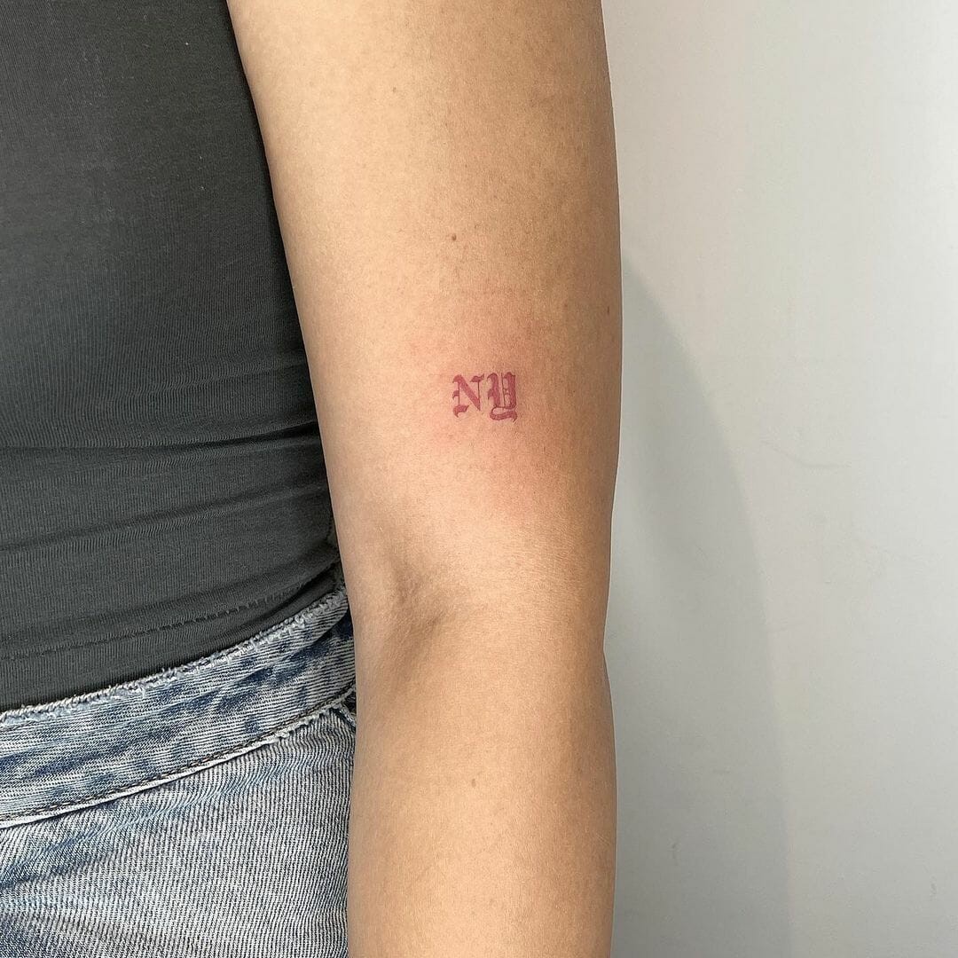 Minimalistic Old English Color Tattoo