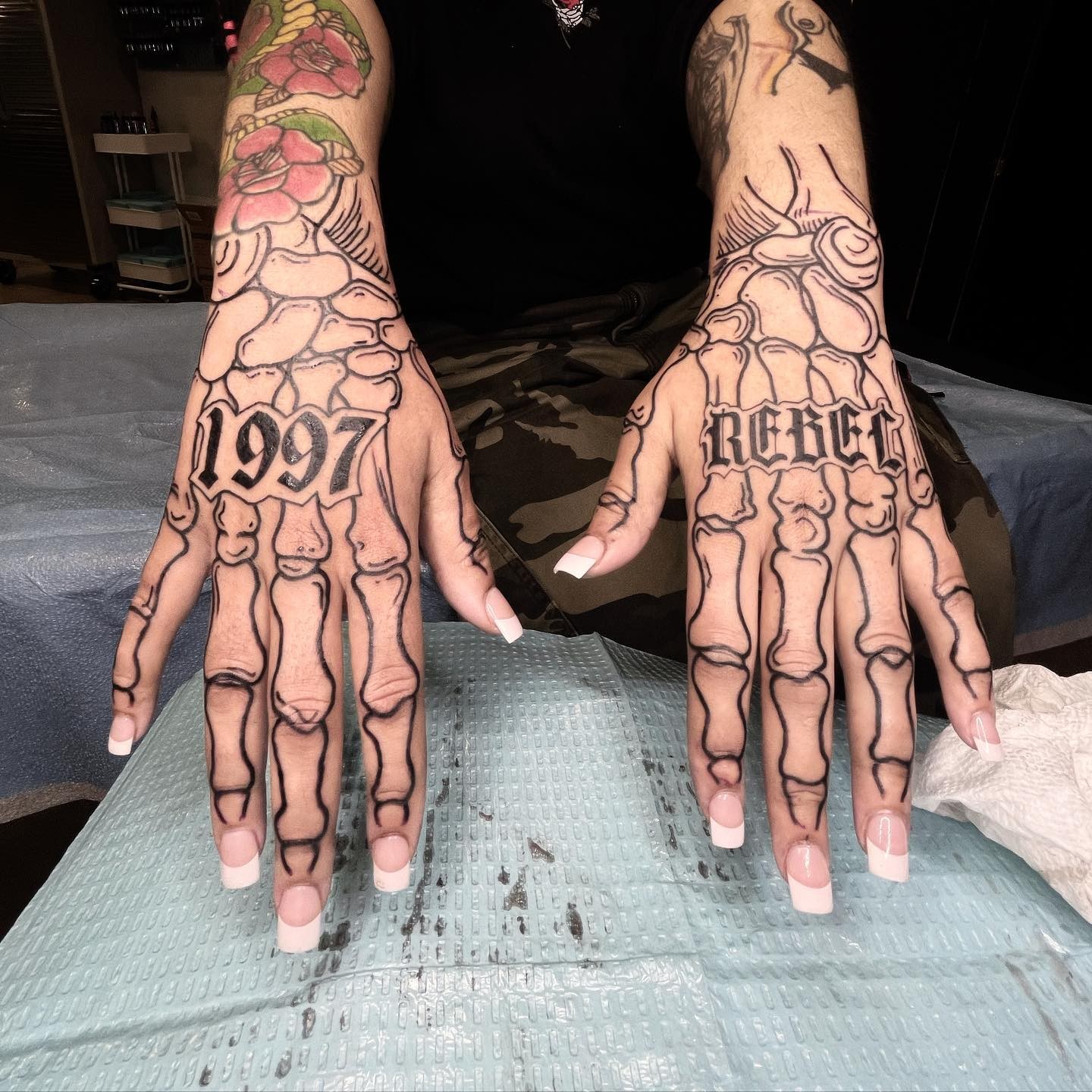 1997 Rebel Hand Skeleton Tattoos