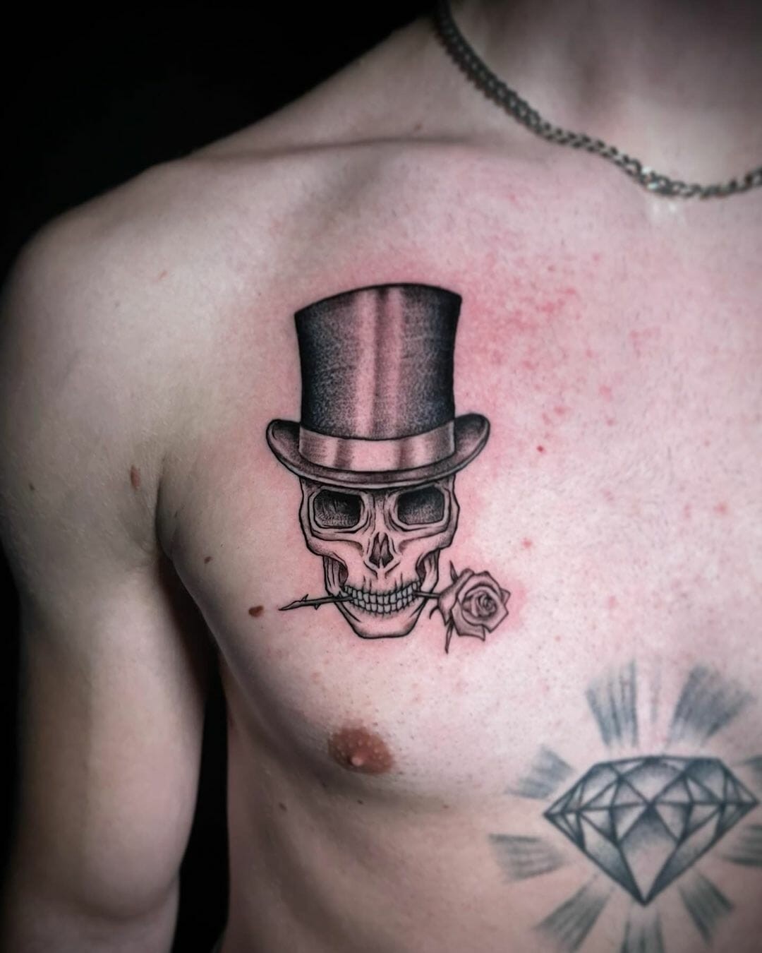 Skull and Rose Tattoo