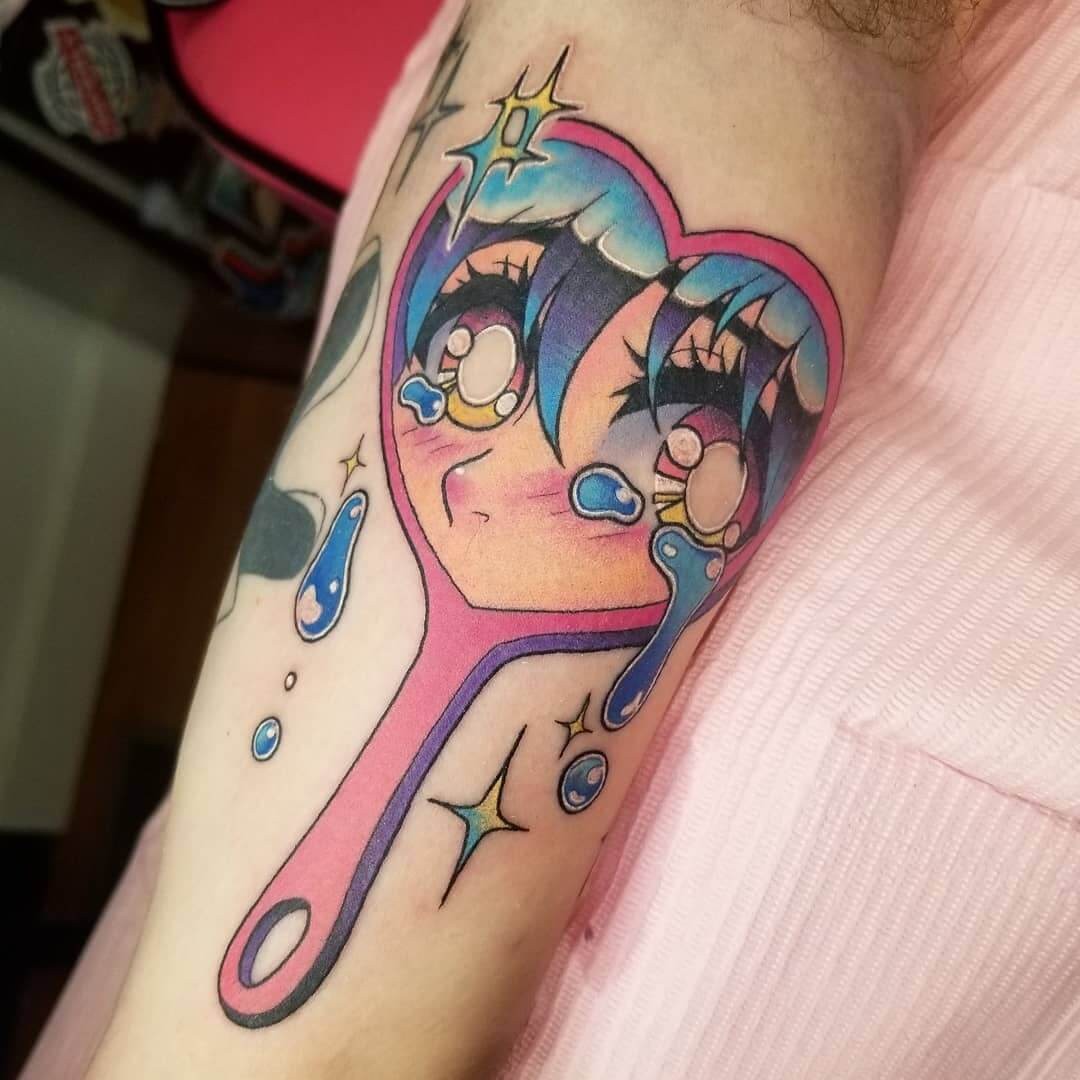 Sad Eyes Anime Girl Tattoos