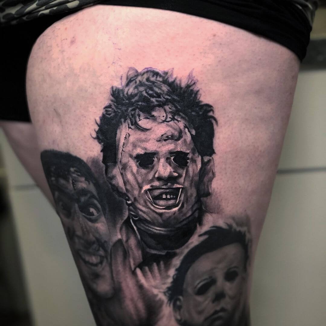 Realistic Leatherface Tattoo