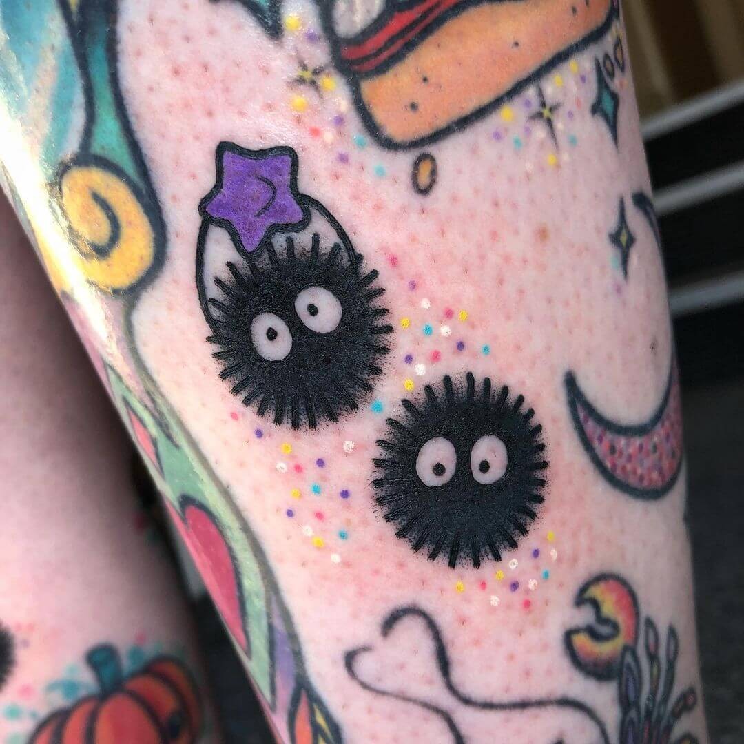 Soot Sprites Leg Tattoo