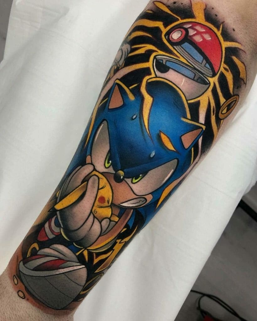 Sonic Gaming Sleeve Tattoos Design