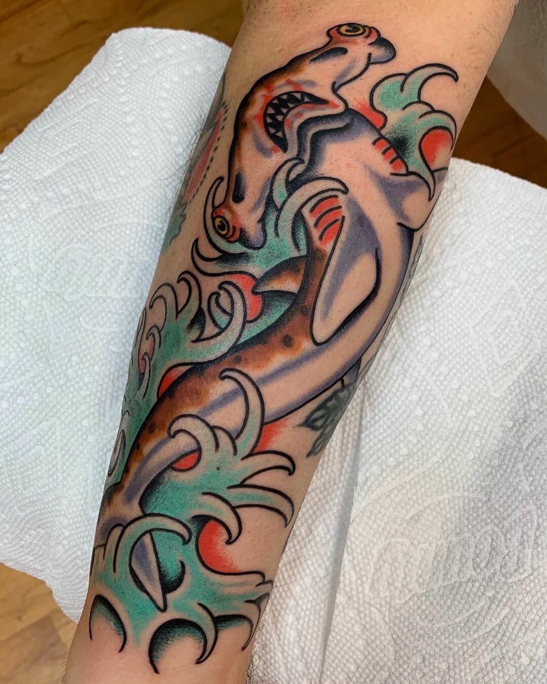 Watercolor Shark Tattoo