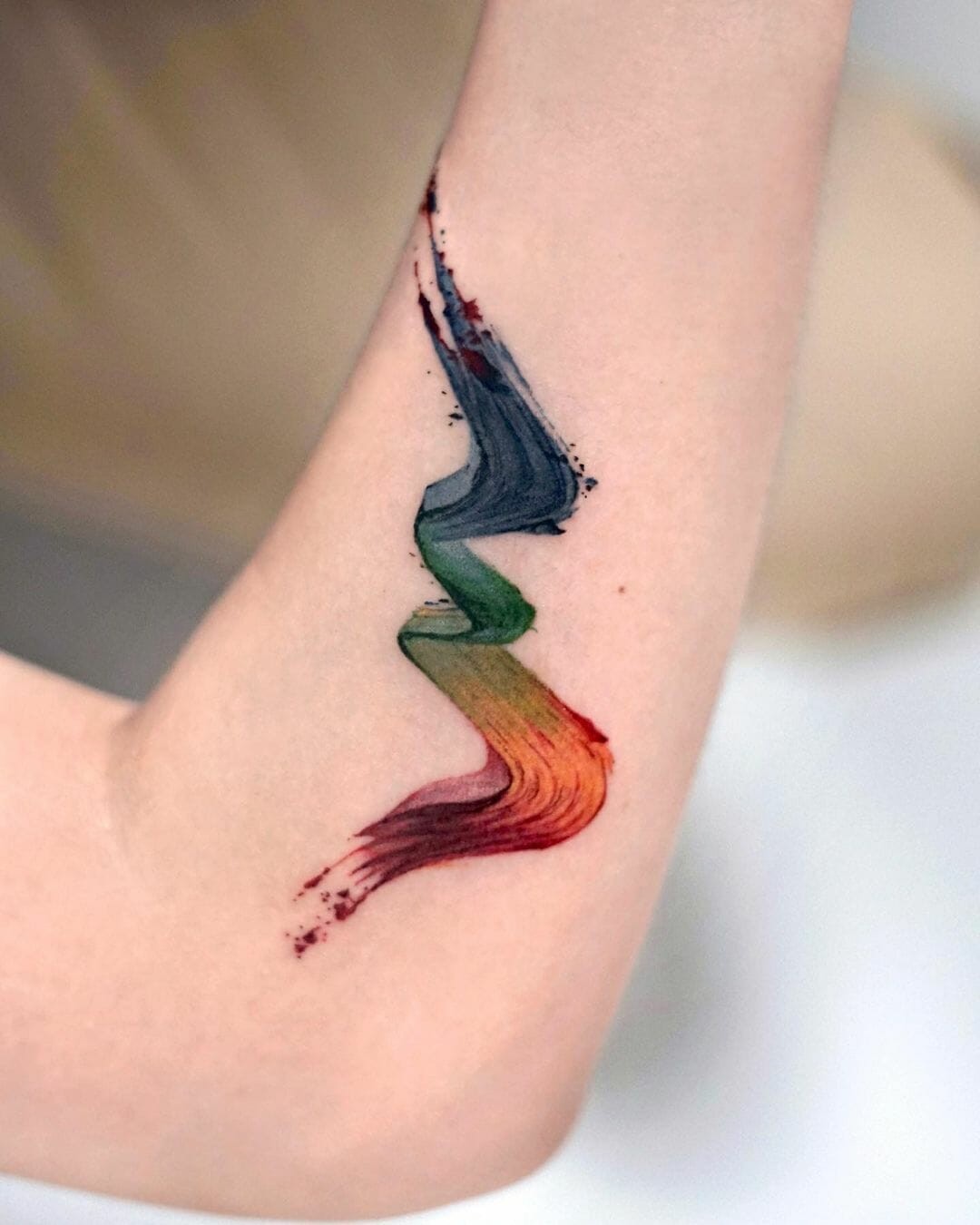 Simple Gradient Brush Stroke Tattoo