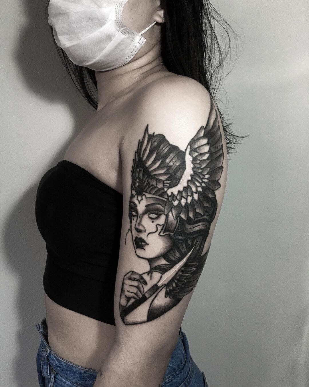 Feminine Goddess Athena Tattoo