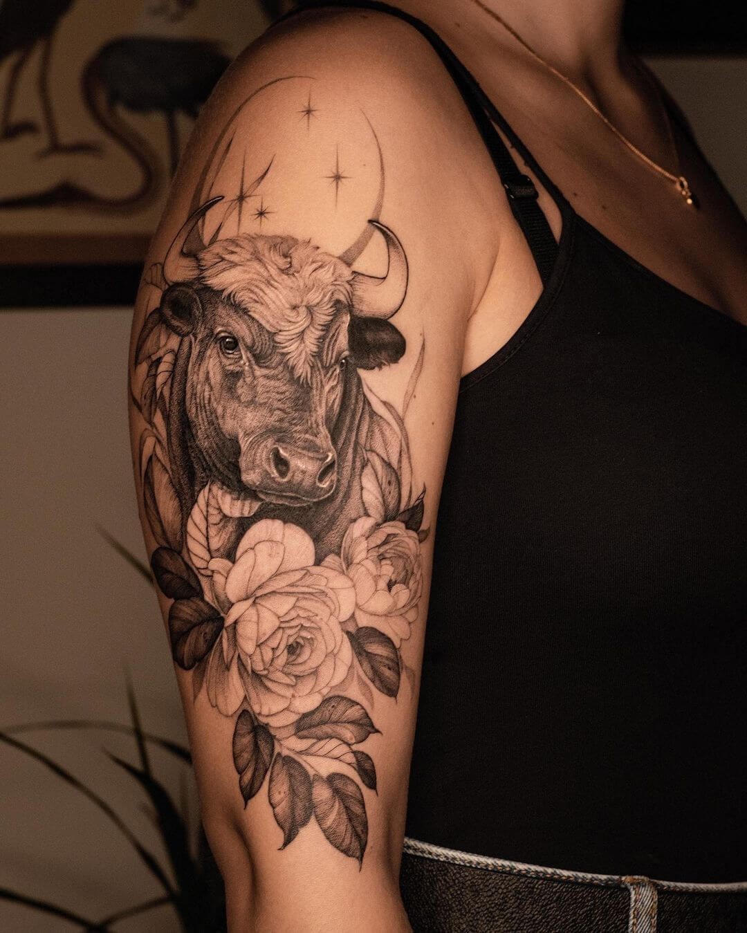 Full Arm Taurus Tattoo