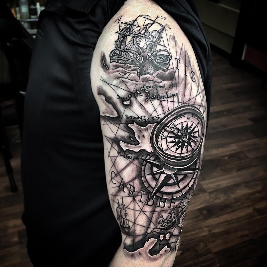 Nautical Map Tattoo