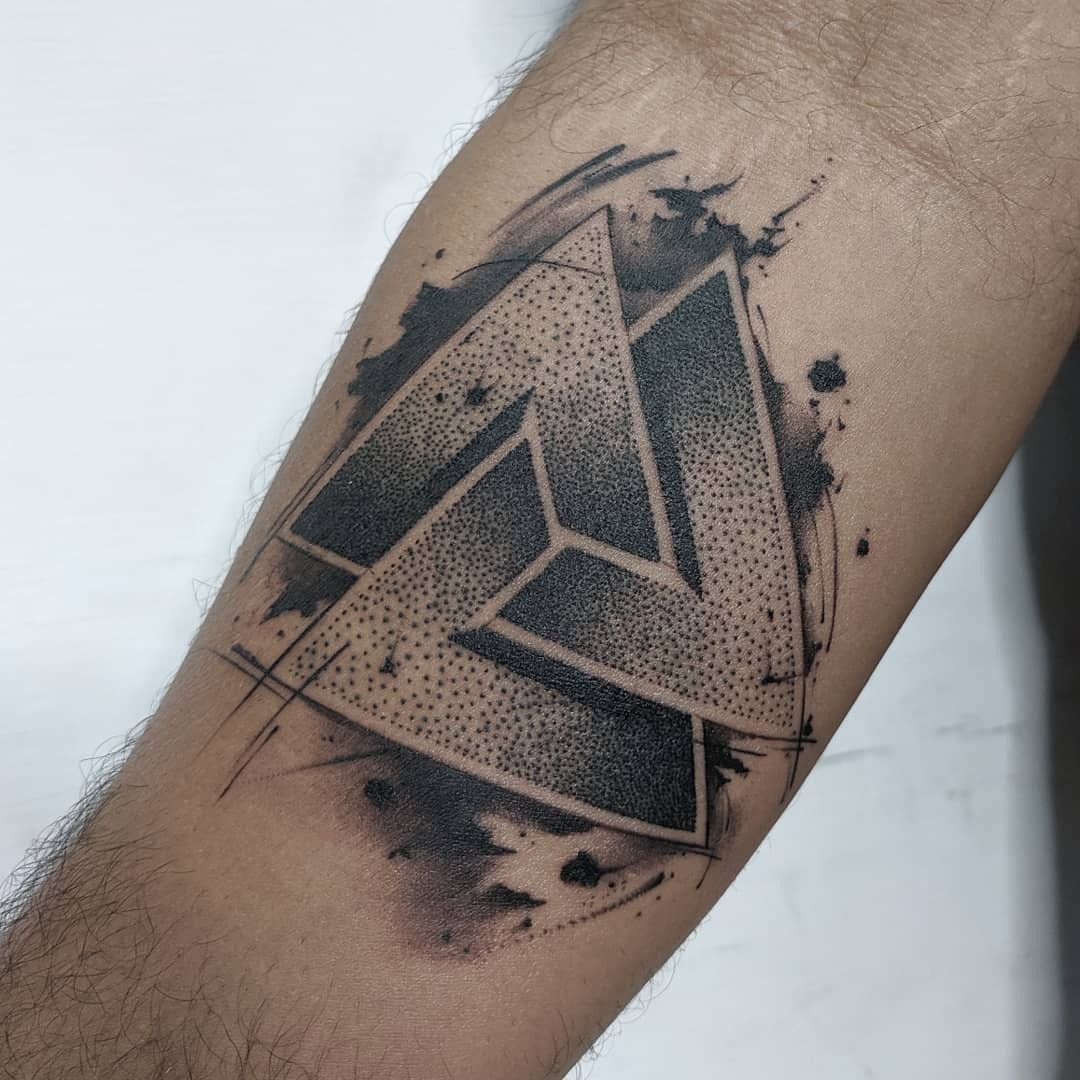 Valknut Tattoo Interlocking Triangles