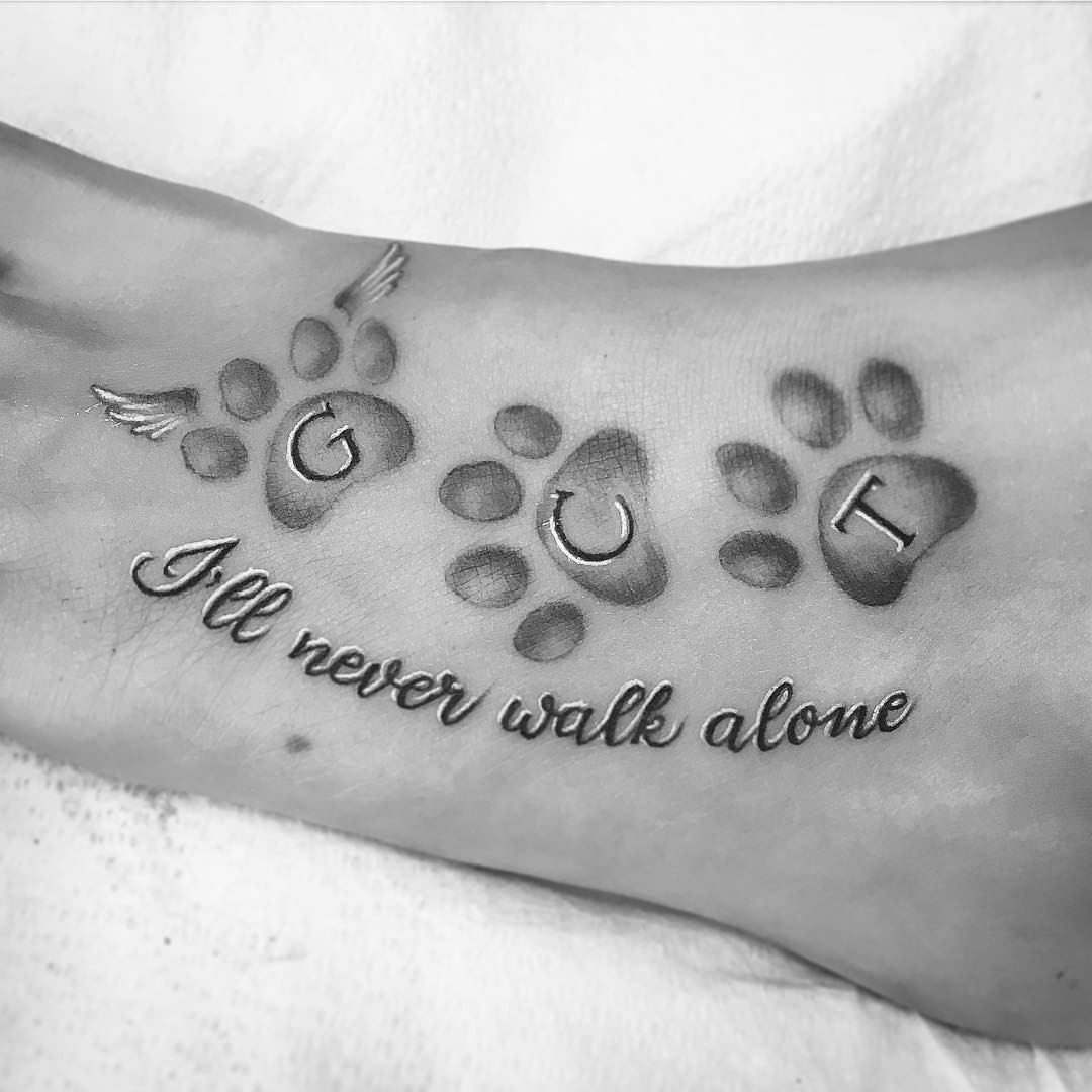 Black And White Memorial Quote Tattoos