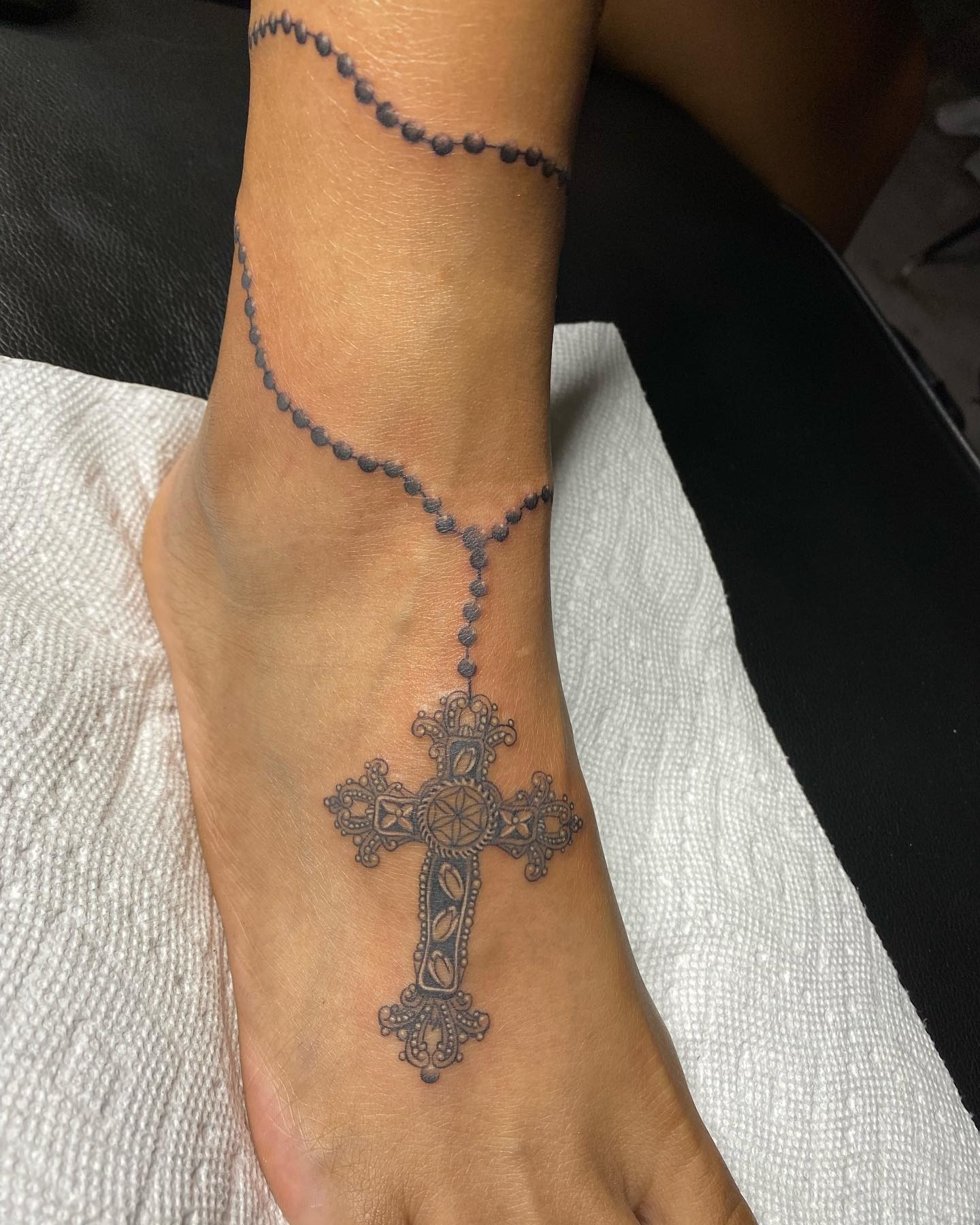 Rare Vintage Rosary Piece Tattoo Design