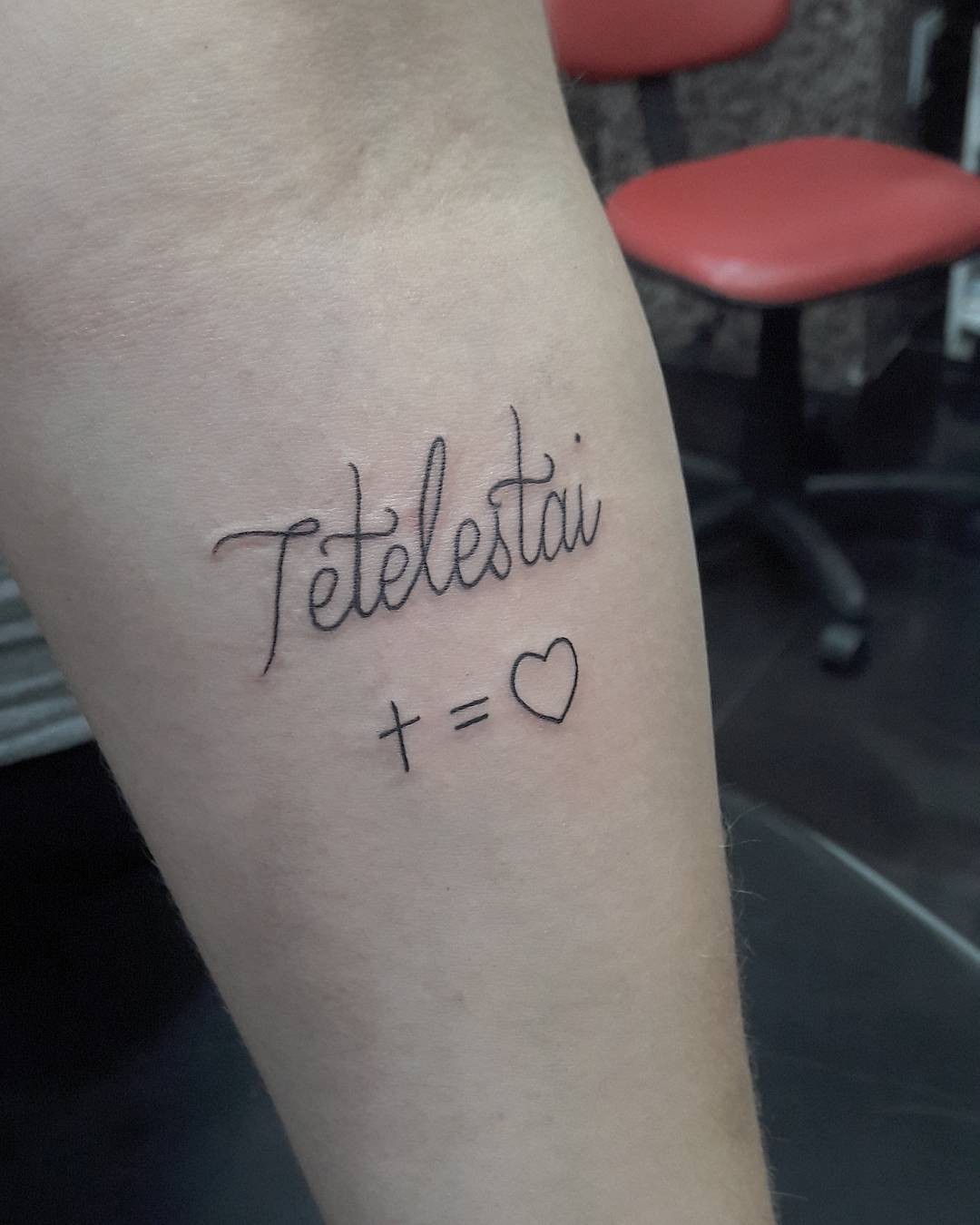 Fineline Tetelestai Tattoo