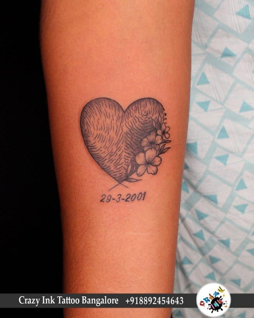 Memorable Heart Fingerprint Tattoo