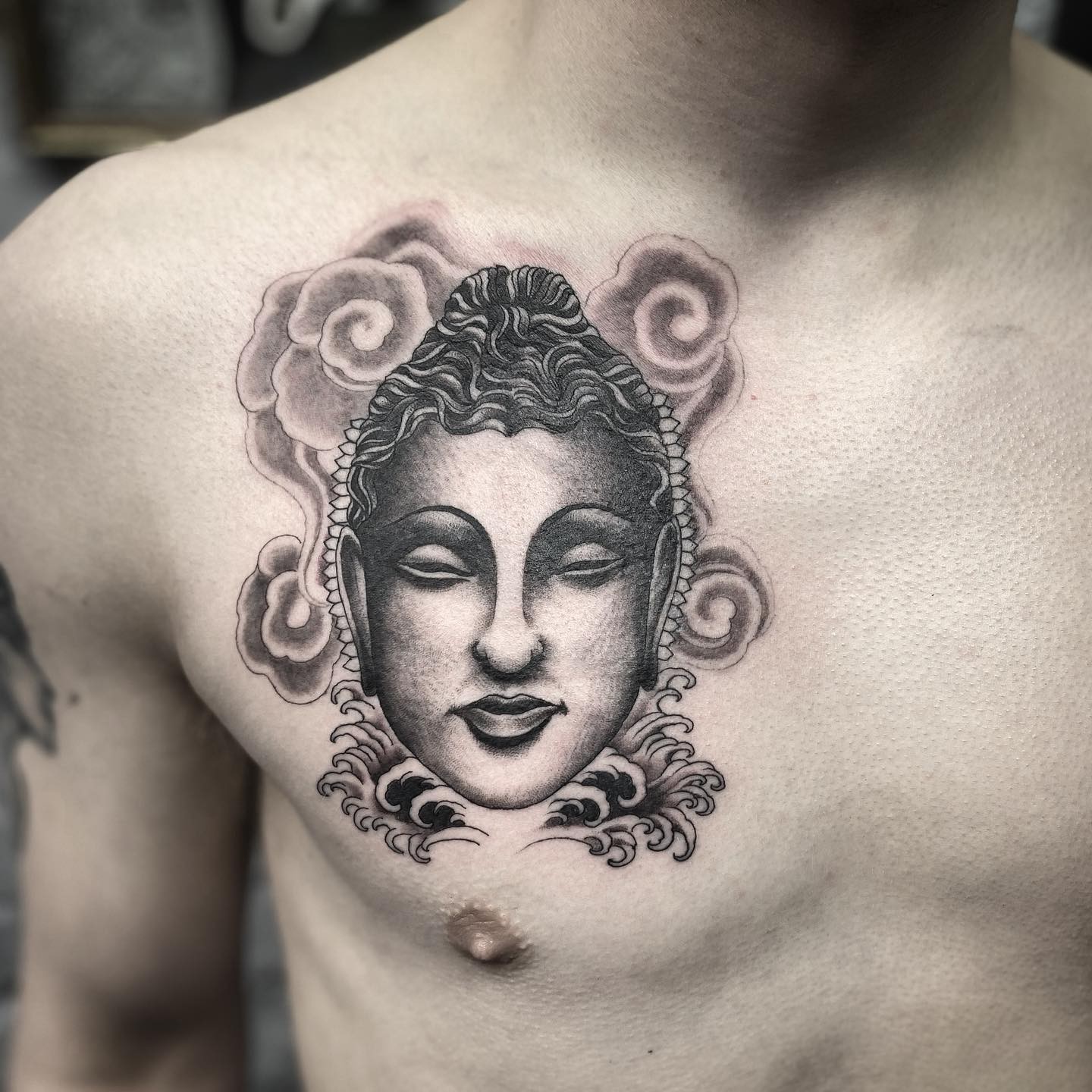 Buddha Chest Tattoo