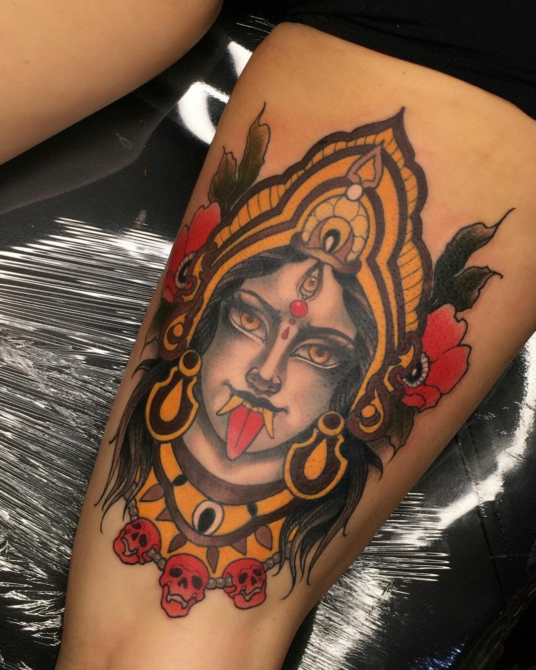 Vividly Colourful Kali Tattoo Designs