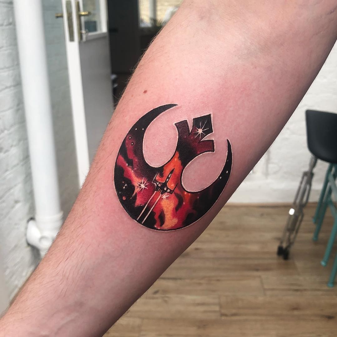 Bright Red Star Wars Symbol Tattoos