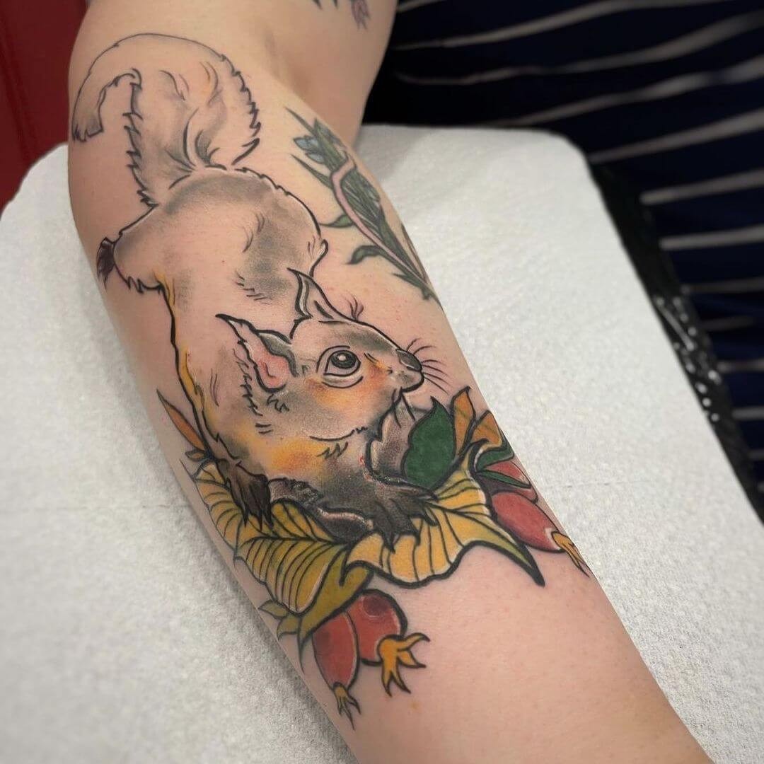 Realistic Squirrel Tattoo