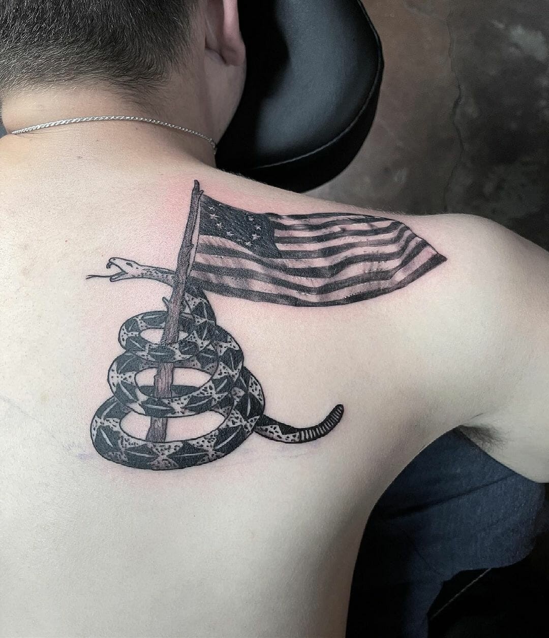 Don’t Tread On Me Tattoo On Back