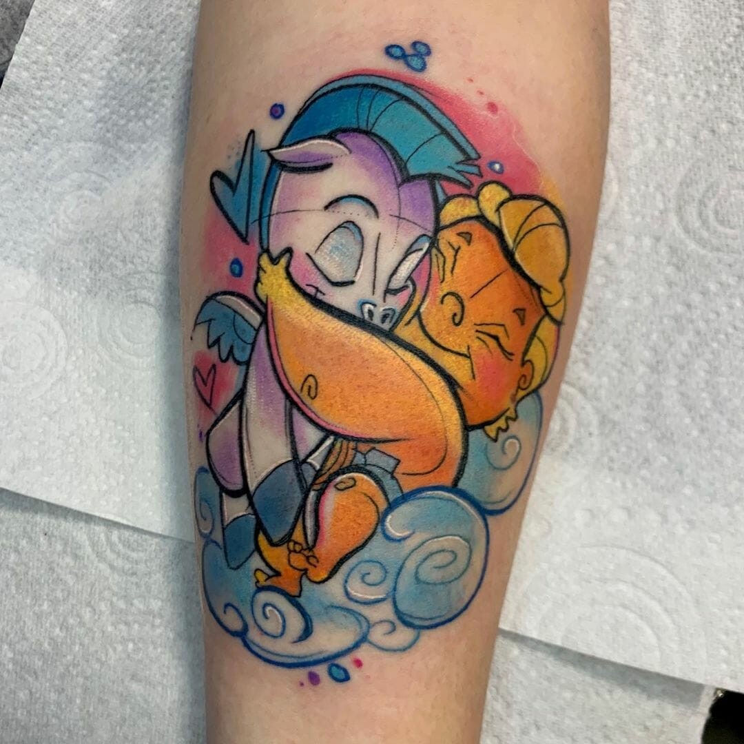 Cute Hercules Tattoo With Baby Pegasus