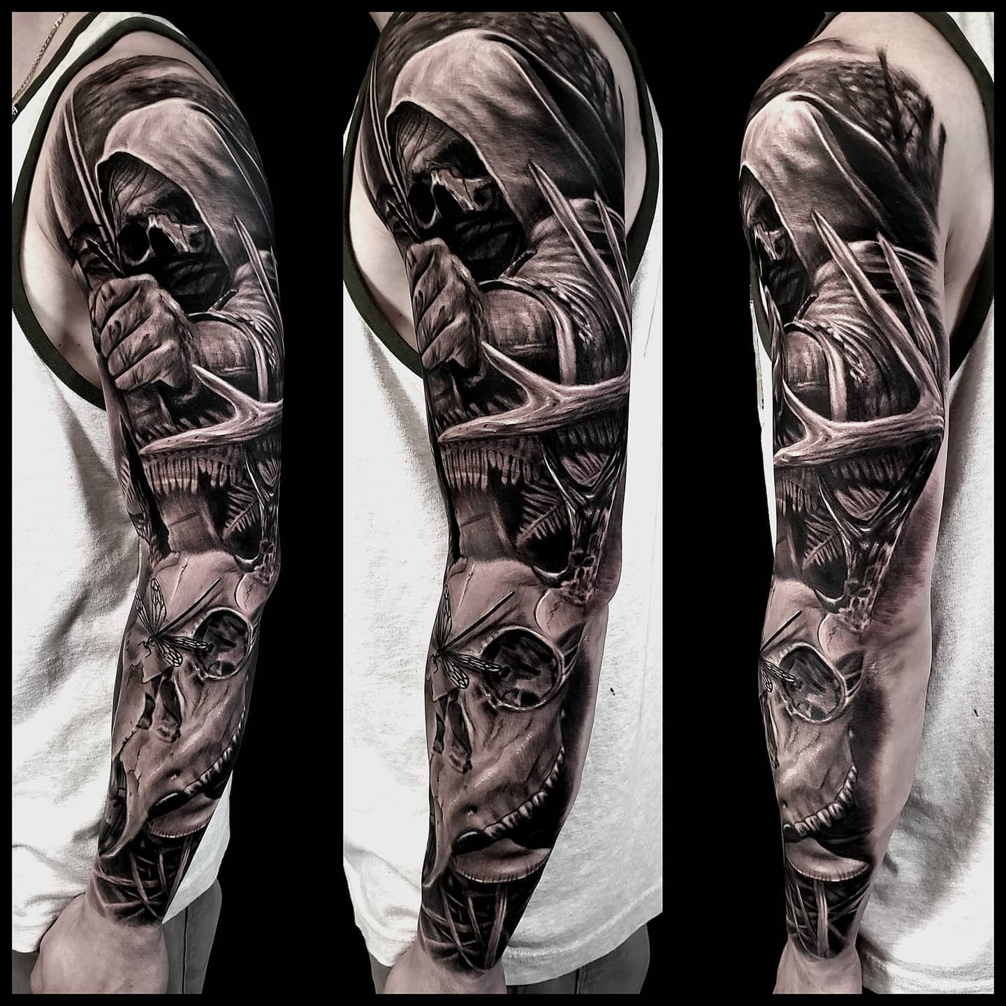 The Ghost Hunter Inspired Skull Sleeve Tattoo