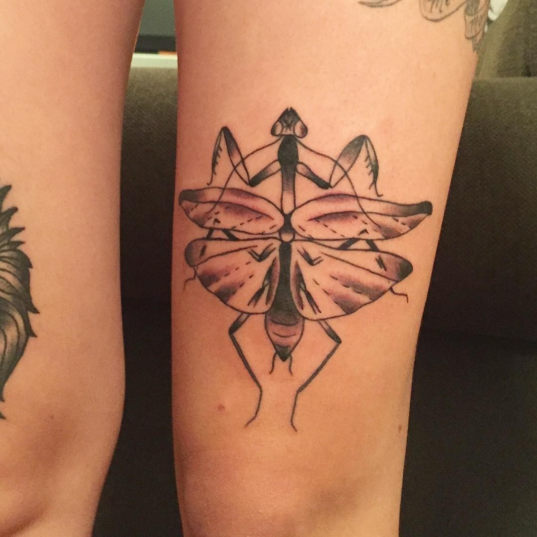 Flying Praying Mantis Tattoo