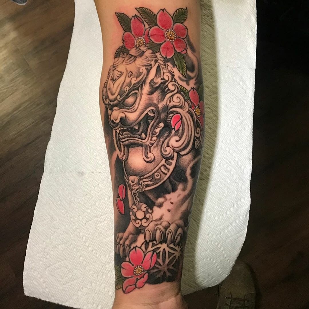 Traditional Foo Dog Tattoo