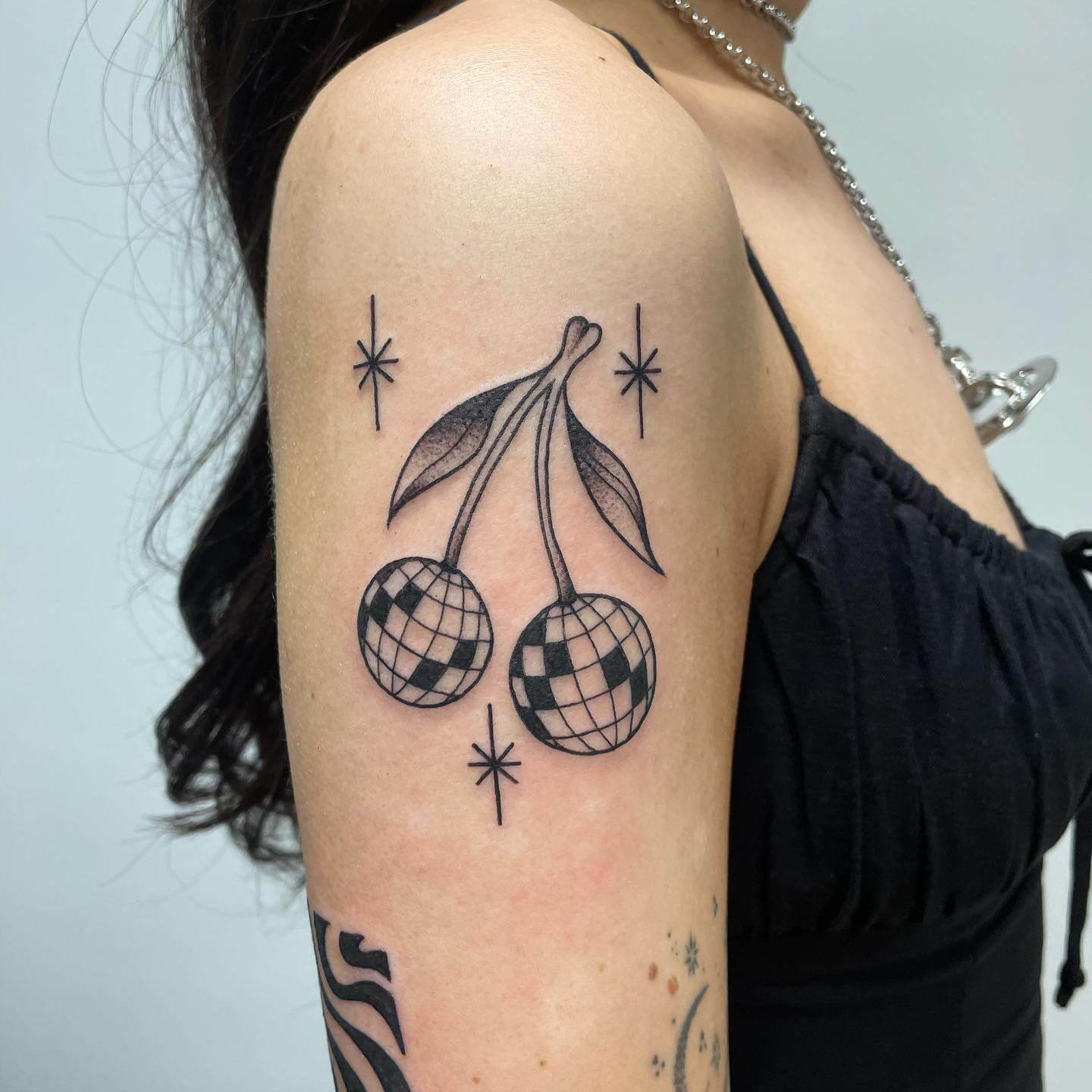 Cherry Disco Ball Tattoo Ideas