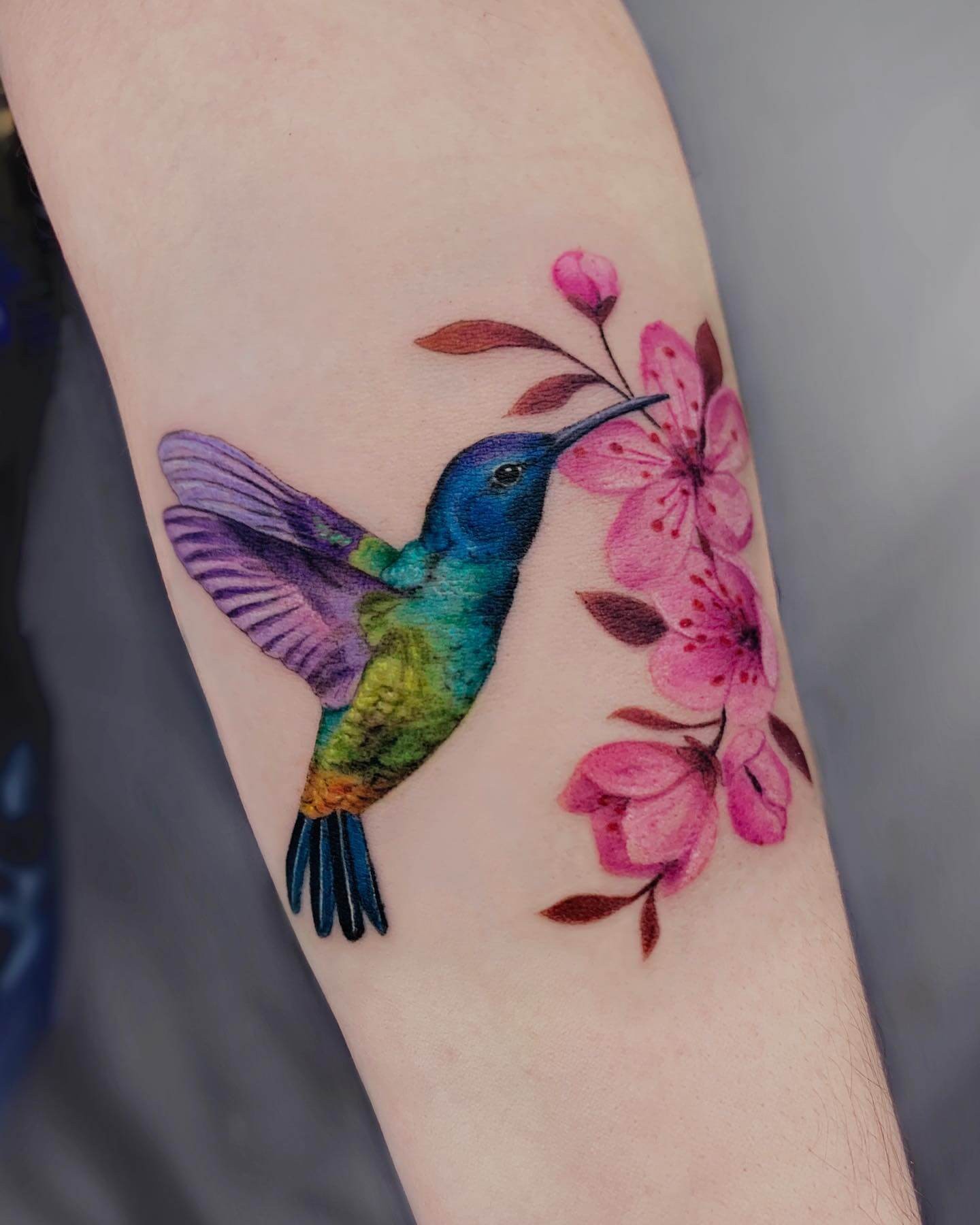 Abstract Hummingbird Tattoo