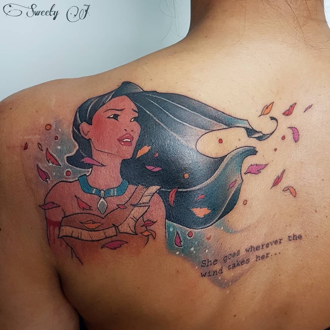 Pocahontas Leaves Tattoo With A Quote