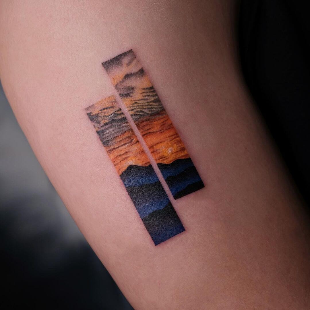 Mountain Sunrise Tattoo